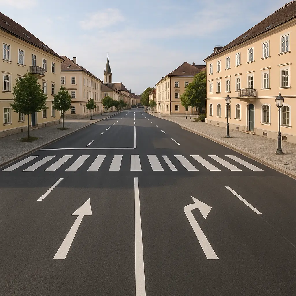 Austrian road markings
